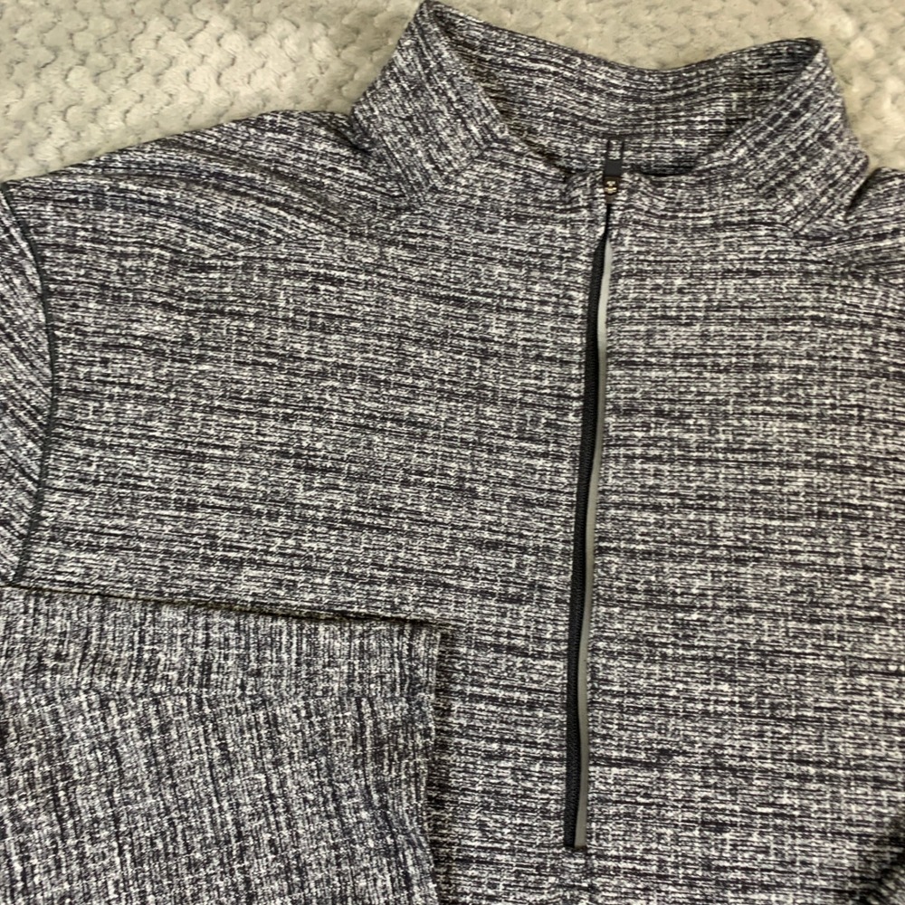 Lululemon Metal Vent Tech 1/2 Zip 2.0 Mens XL Black Space Dye‎ Mesh